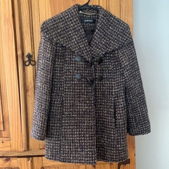 Ellen tracy shawl collar tweed coat - Picture 1 of 5